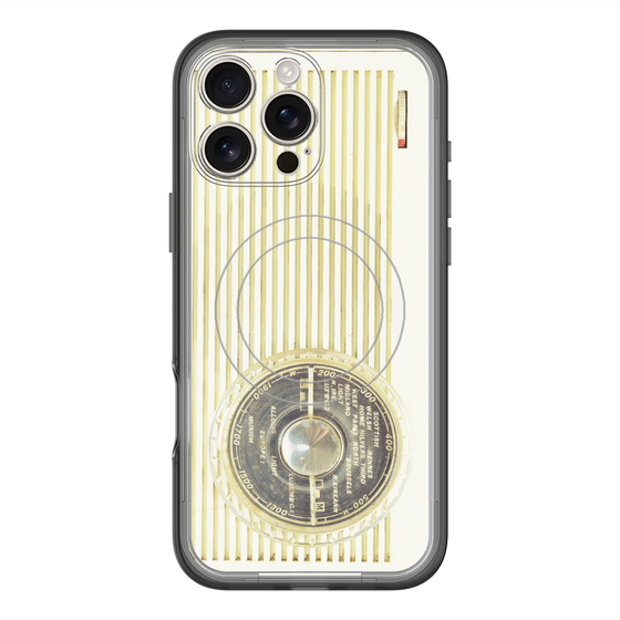スリムプロテクションプレミアムケース with MagSafe［ RETORO RADIO - White ］