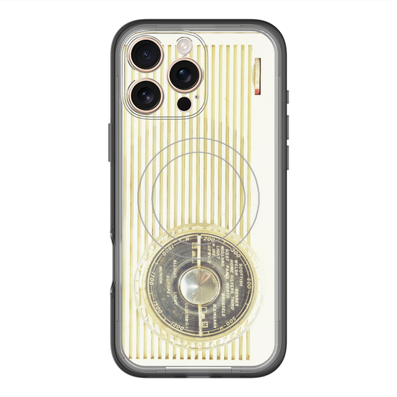 スリムプロテクションプレミアムケース with MagSafe［ RETORO RADIO - White ］