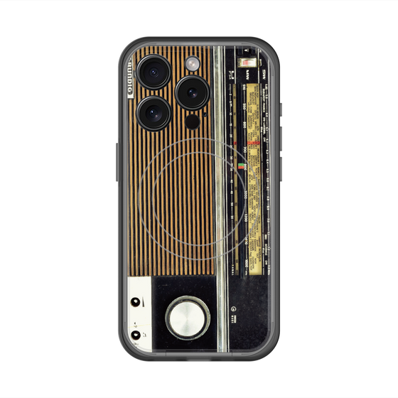 スリムプロテクションプレミアムケース with MagSafe［ RETORO RADIO - Black ］