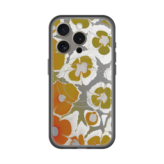 スリムプロテクションプレミアムケース with MagSafe［ y2k(Year2000) - Flower - Yellow Gray ］