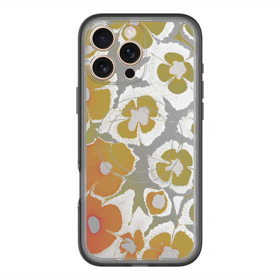 スリムプロテクションプレミアムケース with MagSafe［ y2k(Year2000) - Flower - Yellow Gray ］