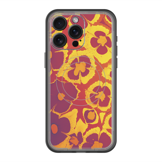 スリムプロテクションプレミアムケース with MagSafe［ y2k(Year2000) - Flower - Orange purple ］