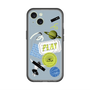 スリムプロテクションプレミアムケース with MagSafe［ Playful sticker - Dusty Blue ］