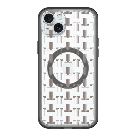 スリムプロテクションプレミアムケース with MagSafe［ LANVIN en Bleu - Monogram - Black ］