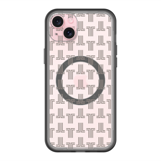 スリムプロテクションプレミアムケース with MagSafe［ LANVIN en Bleu - Monogram - Black ］