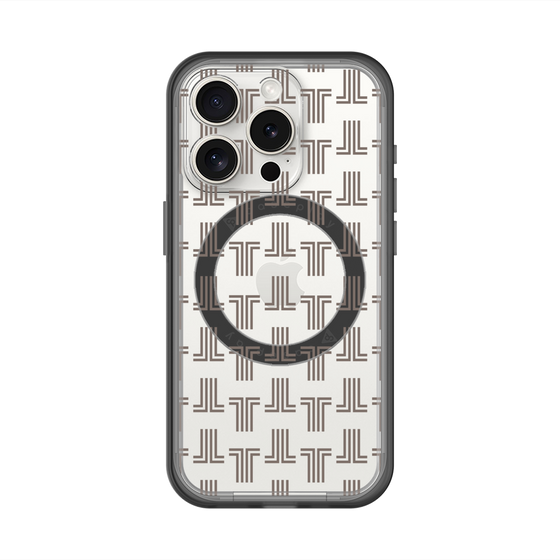 スリムプロテクションプレミアムケース with MagSafe［ LANVIN en Bleu - Monogram - Black ］