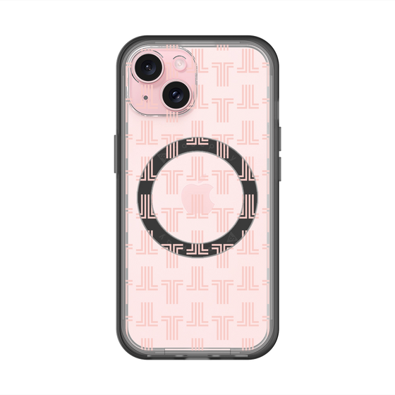 スリムプロテクションプレミアムケース with MagSafe［ LANVIN en Bleu - Monogram - Pink ］