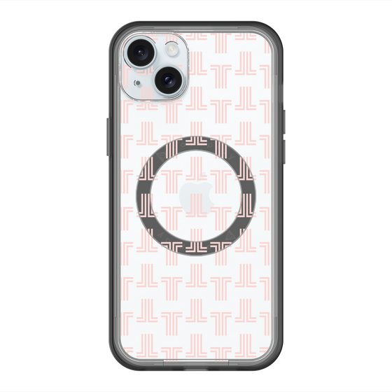 スリムプロテクションプレミアムケース with MagSafe［ LANVIN en Bleu - Monogram - Pink ］