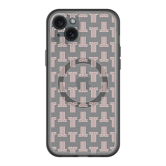 スリムプロテクションプレミアムケース with MagSafe［ LANVIN en Bleu - Monogram - Pink ］