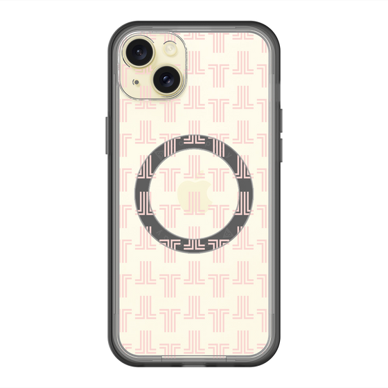 スリムプロテクションプレミアムケース with MagSafe［ LANVIN en Bleu - Monogram - Pink ］