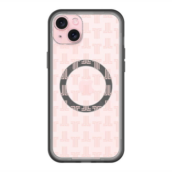 スリムプロテクションプレミアムケース with MagSafe［ LANVIN en Bleu - Monogram - Pink ］