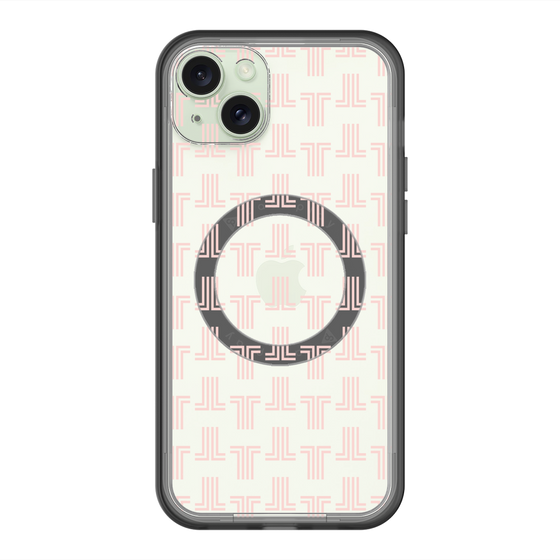 スリムプロテクションプレミアムケース with MagSafe［ LANVIN en Bleu - Monogram - Pink ］