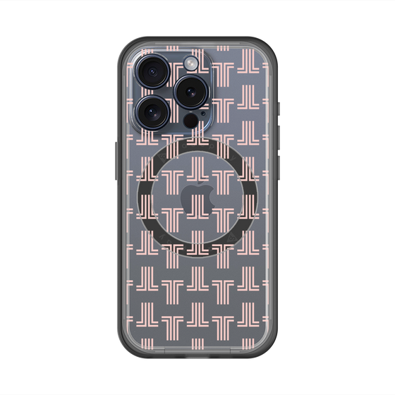 スリムプロテクションプレミアムケース with MagSafe［ LANVIN en Bleu - Monogram - Pink ］