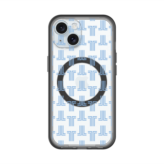 スリムプロテクションプレミアムケース with MagSafe［ LANVIN en Bleu - Monogram - Blue ］