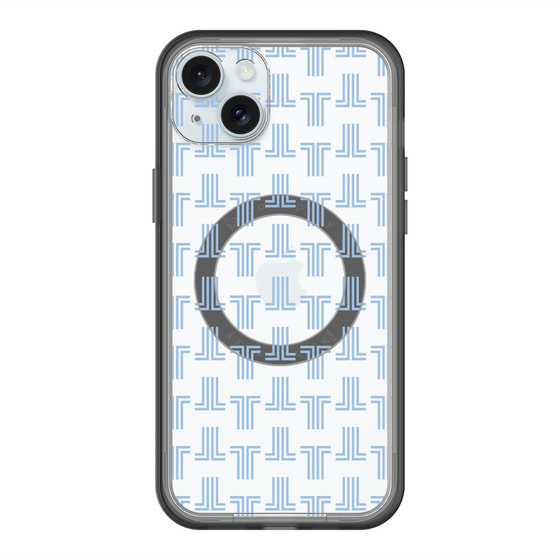 スリムプロテクションプレミアムケース with MagSafe［ LANVIN en Bleu - Monogram - Blue ］