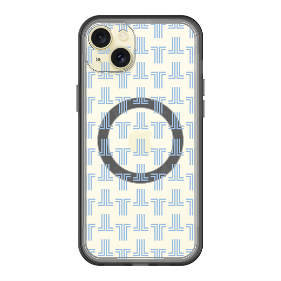 スリムプロテクションプレミアムケース with MagSafe［ LANVIN en Bleu - Monogram - Blue ］