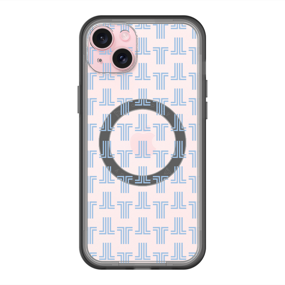 スリムプロテクションプレミアムケース with MagSafe［ LANVIN en Bleu - Monogram - Blue ］