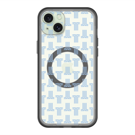スリムプロテクションプレミアムケース with MagSafe［ LANVIN en Bleu - Monogram - Blue ］