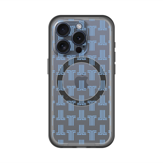 スリムプロテクションプレミアムケース with MagSafe［ LANVIN en Bleu - Monogram - Blue ］
