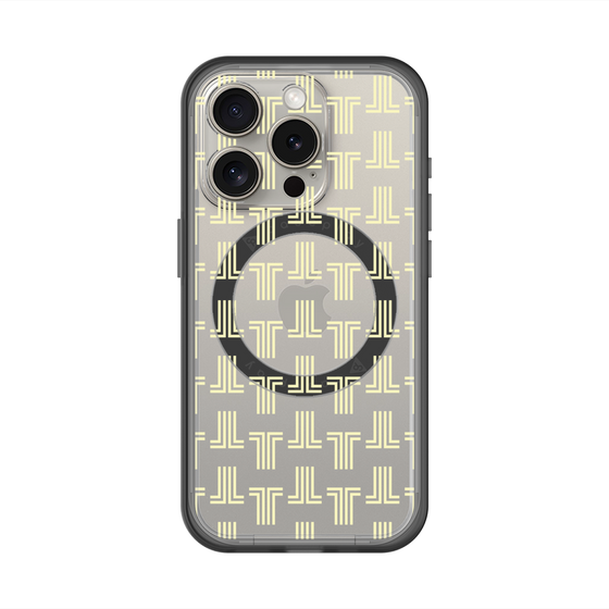 スリムプロテクションプレミアムケース with MagSafe［ LANVIN en Bleu - Monogram - Yellow ］