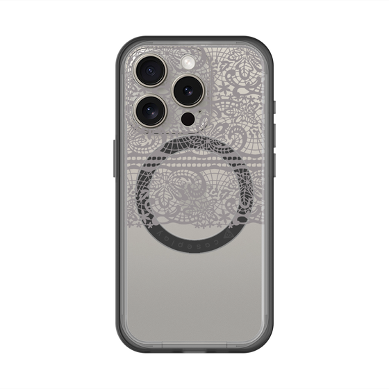 スリムプロテクションプレミアムケース with MagSafe［ LANVIN en Bleu - Lace - Black ］