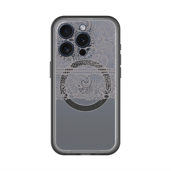スリムプロテクションプレミアムケース with MagSafe［ LANVIN en Bleu - Lace - Black ］