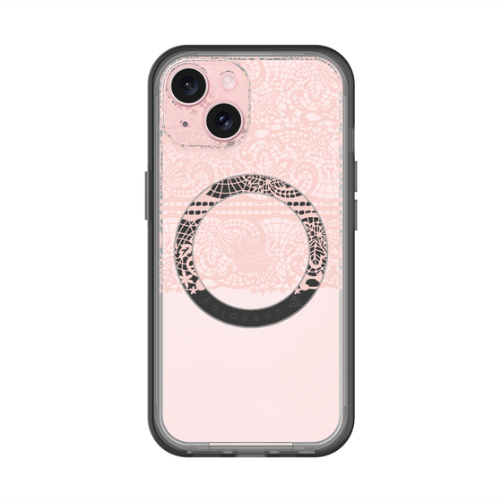 スリムプロテクションプレミアムケース with MagSafe［ LANVIN en Bleu - Lace - Pink ］