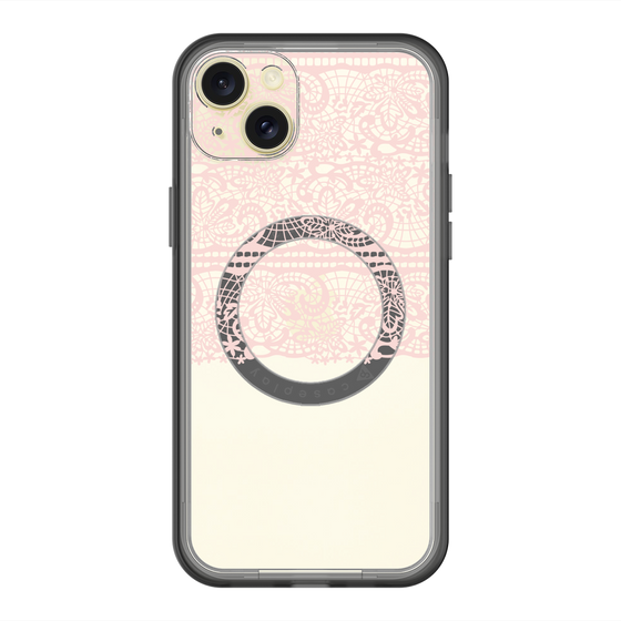 スリムプロテクションプレミアムケース with MagSafe［ LANVIN en Bleu - Lace - Pink ］