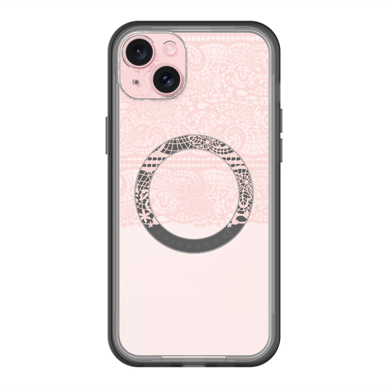 スリムプロテクションプレミアムケース with MagSafe［ LANVIN en Bleu - Lace - Pink ］