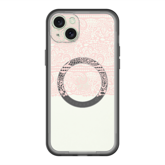 スリムプロテクションプレミアムケース with MagSafe［ LANVIN en Bleu - Lace - Pink ］