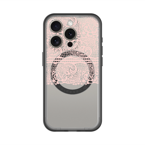 スリムプロテクションプレミアムケース with MagSafe［ LANVIN en Bleu - Lace - Pink ］