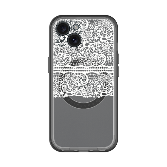 スリムプロテクションプレミアムケース with MagSafe［ LANVIN en Bleu - Lace - White ］