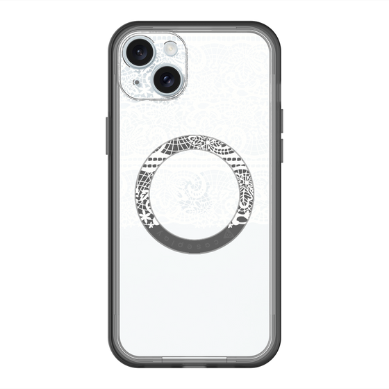 スリムプロテクションプレミアムケース with MagSafe［ LANVIN en Bleu - Lace - White ］