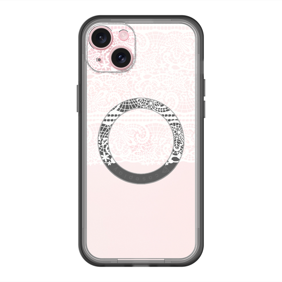 スリムプロテクションプレミアムケース with MagSafe［ LANVIN en Bleu - Lace - White ］