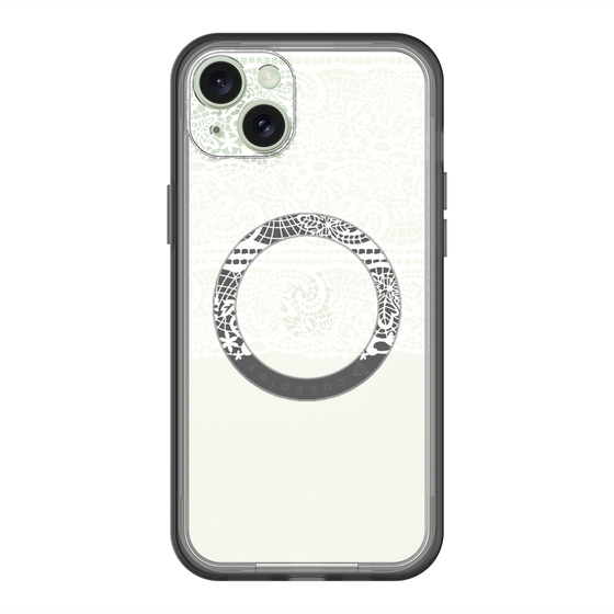 スリムプロテクションプレミアムケース with MagSafe［ LANVIN en Bleu - Lace - White ］