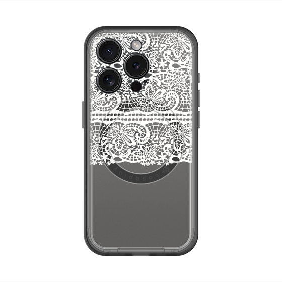 スリムプロテクションプレミアムケース with MagSafe［ LANVIN en Bleu - Lace - White ］