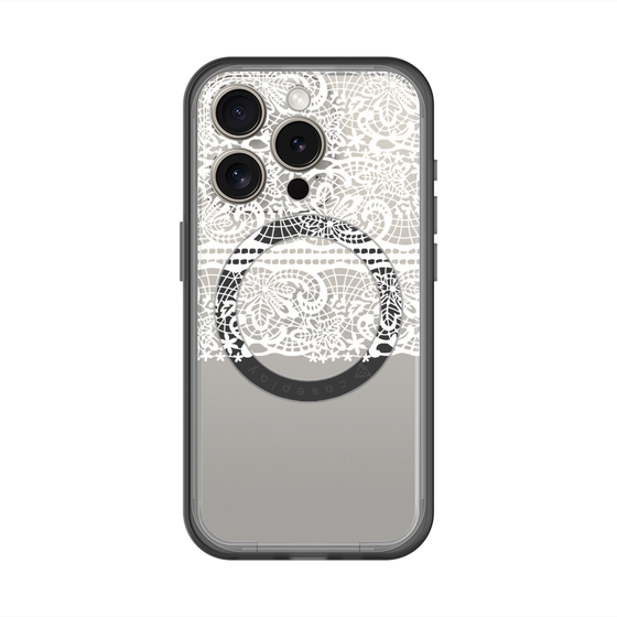 スリムプロテクションプレミアムケース with MagSafe［ LANVIN en Bleu - Lace - White ］