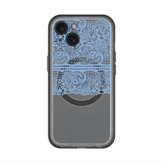 スリムプロテクションプレミアムケース with MagSafe［ LANVIN en Bleu - Lace - Blue ］