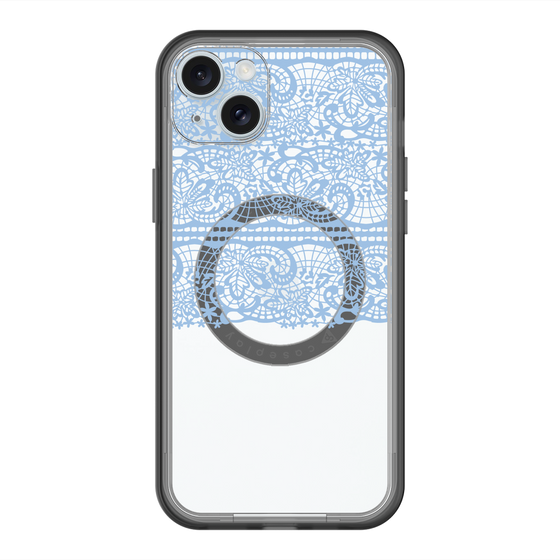 スリムプロテクションプレミアムケース with MagSafe［ LANVIN en Bleu - Lace - Blue ］