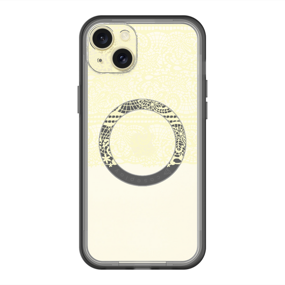 スリムプロテクションプレミアムケース with MagSafe［ LANVIN en Bleu - Lace - Yellow ］