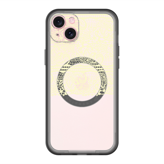 スリムプロテクションプレミアムケース with MagSafe［ LANVIN en Bleu - Lace - Yellow ］