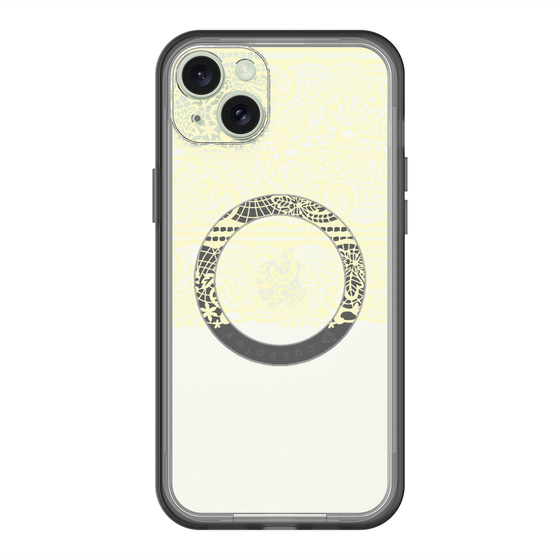 スリムプロテクションプレミアムケース with MagSafe［ LANVIN en Bleu - Lace - Yellow ］