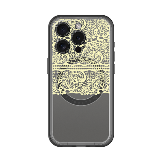 スリムプロテクションプレミアムケース with MagSafe［ LANVIN en Bleu - Lace - Yellow ］