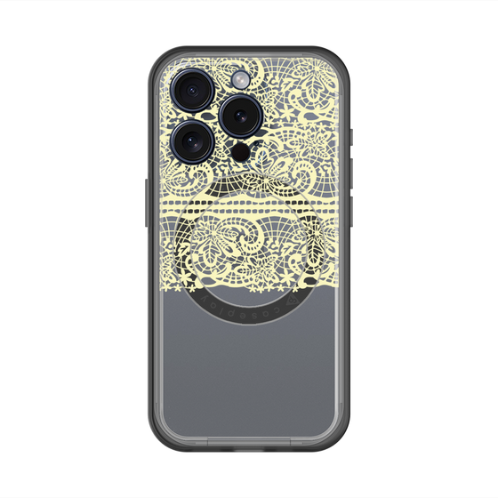 スリムプロテクションプレミアムケース with MagSafe［ LANVIN en Bleu - Lace - Yellow ］