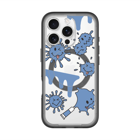 スリムプロテクションプレミアムケース with MagSafe［ PAINTING SMILE Blue ］