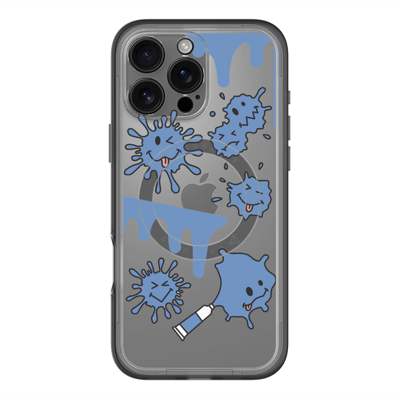 スリムプロテクションプレミアムケース with MagSafe［ PAINTING SMILE Blue ］