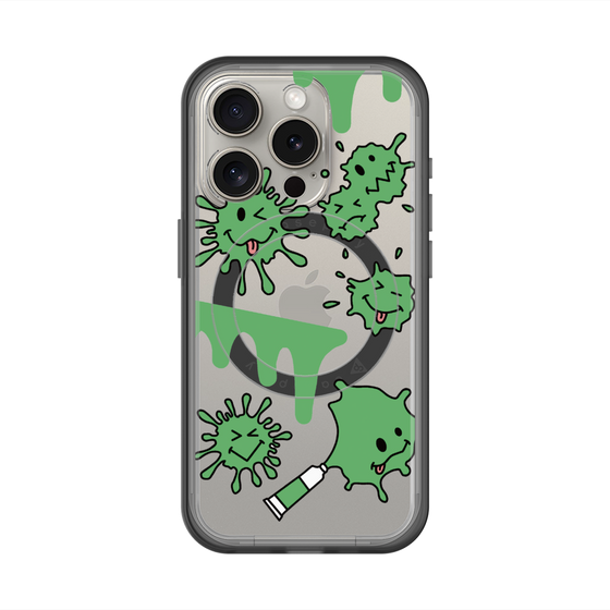スリムプロテクションプレミアムケース with MagSafe［ PAINTING SMILE Green ］