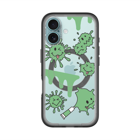 スリムプロテクションプレミアムケース with MagSafe［ PAINTING SMILE Green ］
