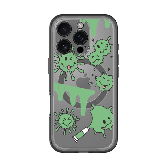 スリムプロテクションプレミアムケース with MagSafe［ PAINTING SMILE Green ］