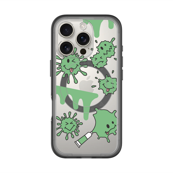 スリムプロテクションプレミアムケース with MagSafe［ PAINTING SMILE Green ］